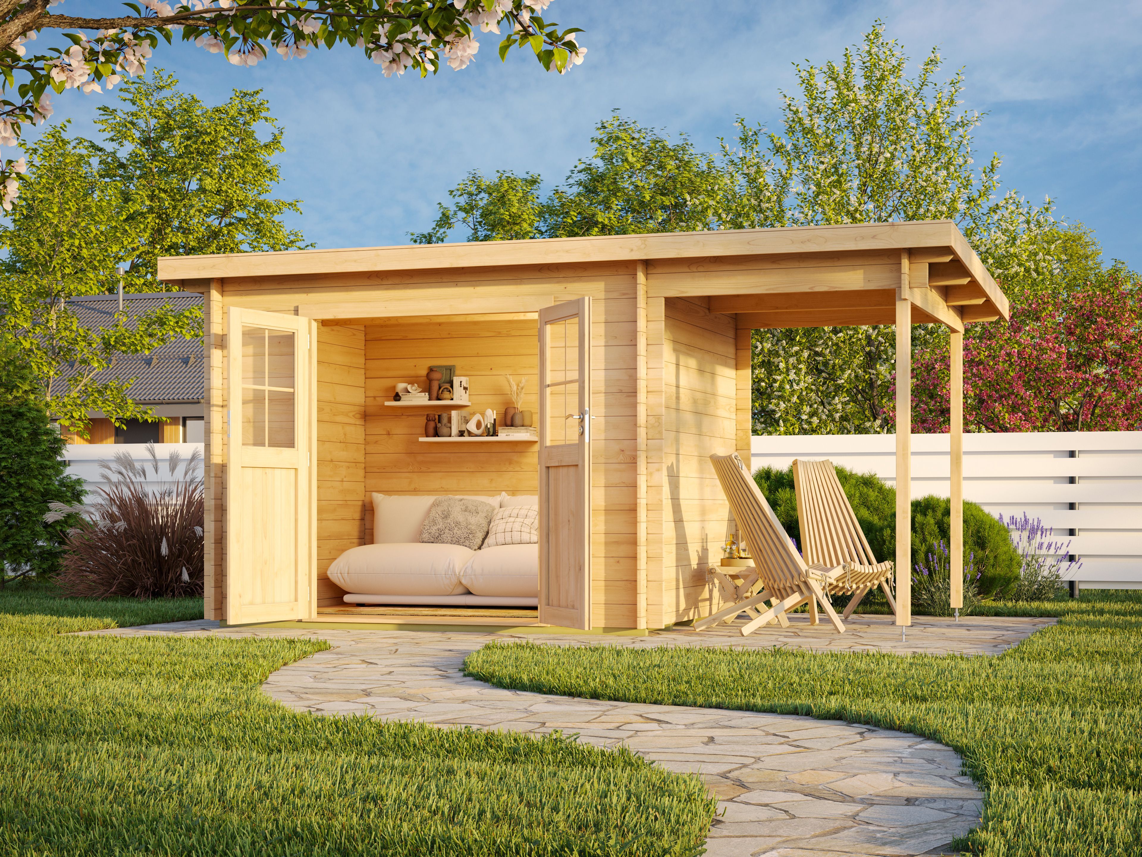 Fjordholz Pultdach Gartenhaus Modell Ezra 2G