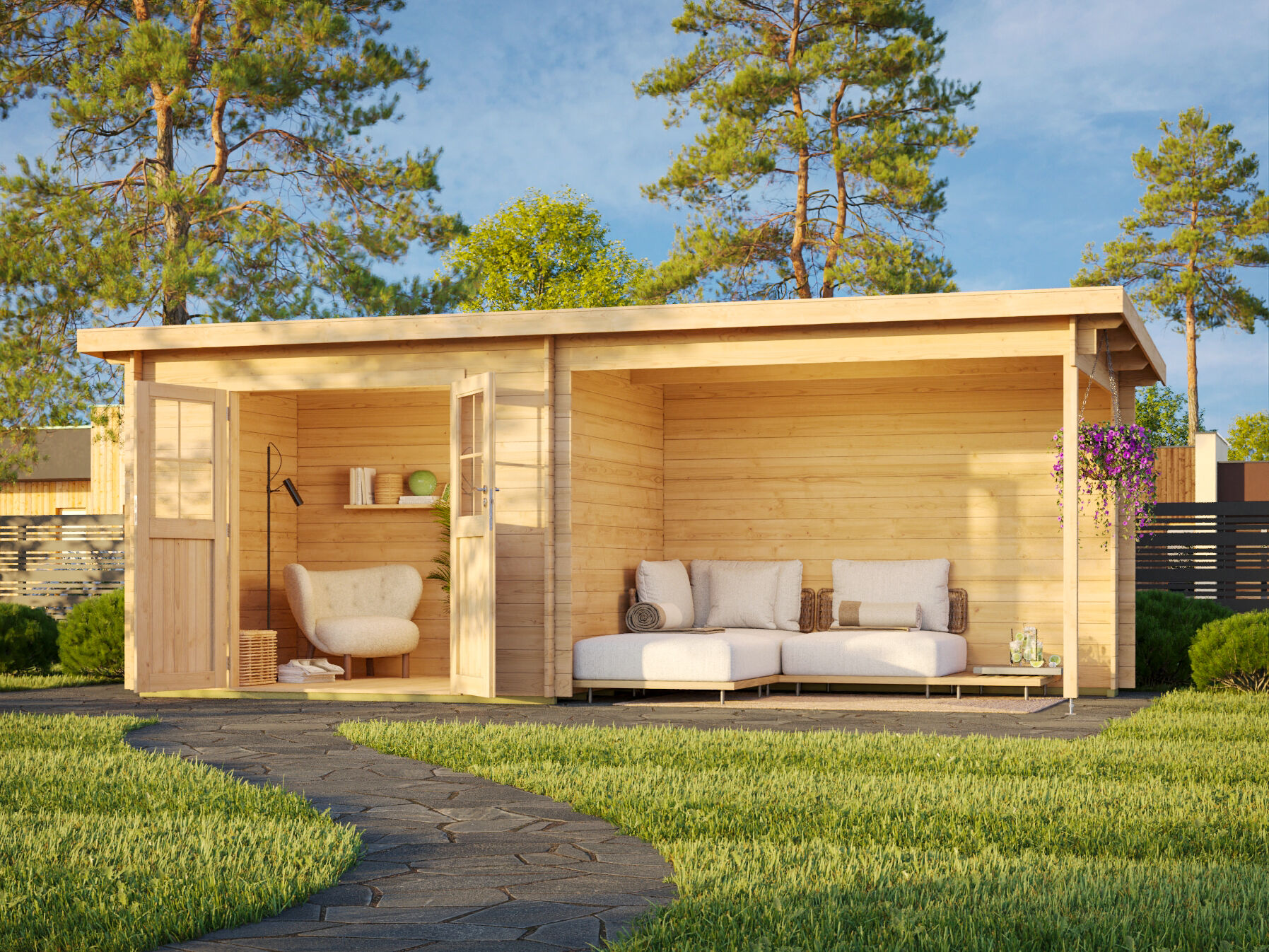 Fjordholz Pultdach Gartenhaus Modell Ezra 2J