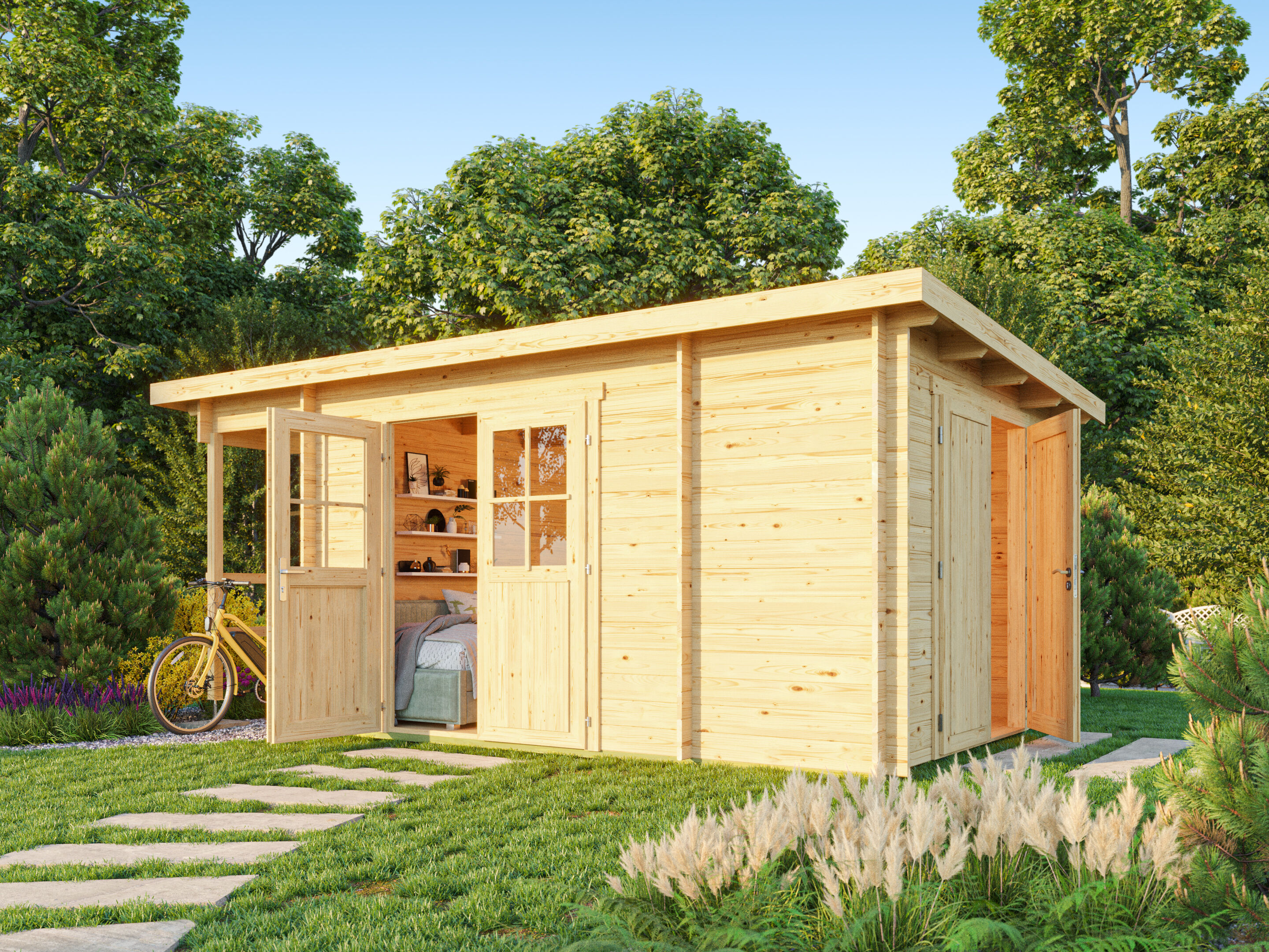 Fjordholz Pultdach Gartenhaus Modell Ezra 3K