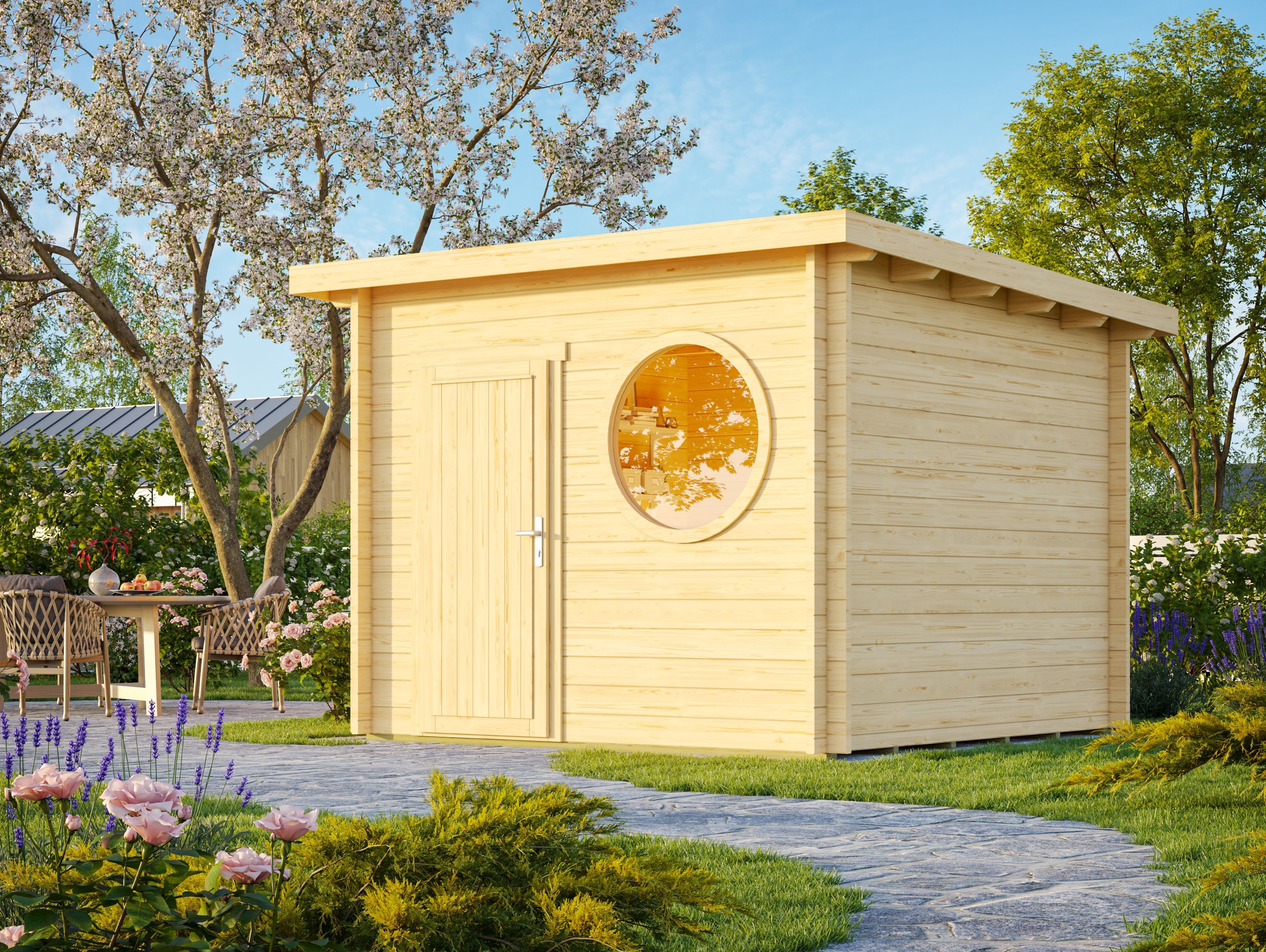 Fjordholz Pultdach Gartenhaus Modell Ezra 3N
