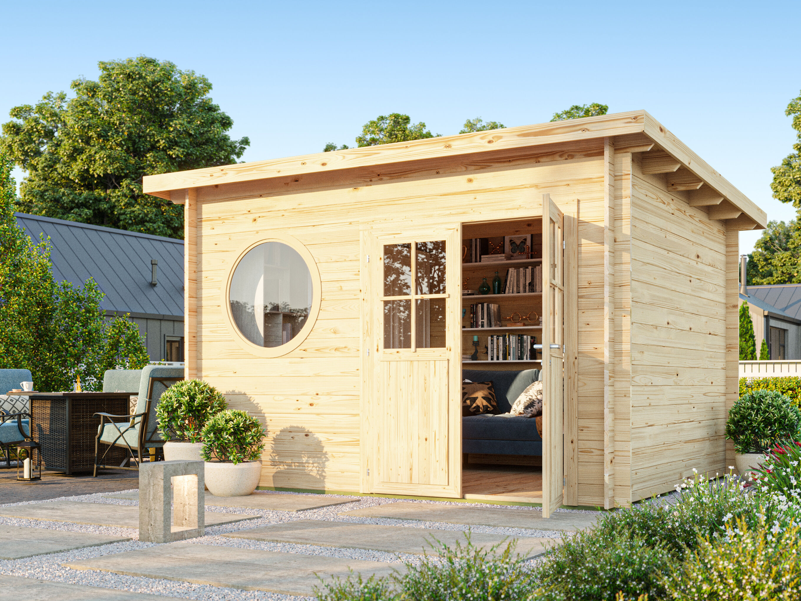 Fjordholz Pultdach Gartenhaus Modell Ezra 4M