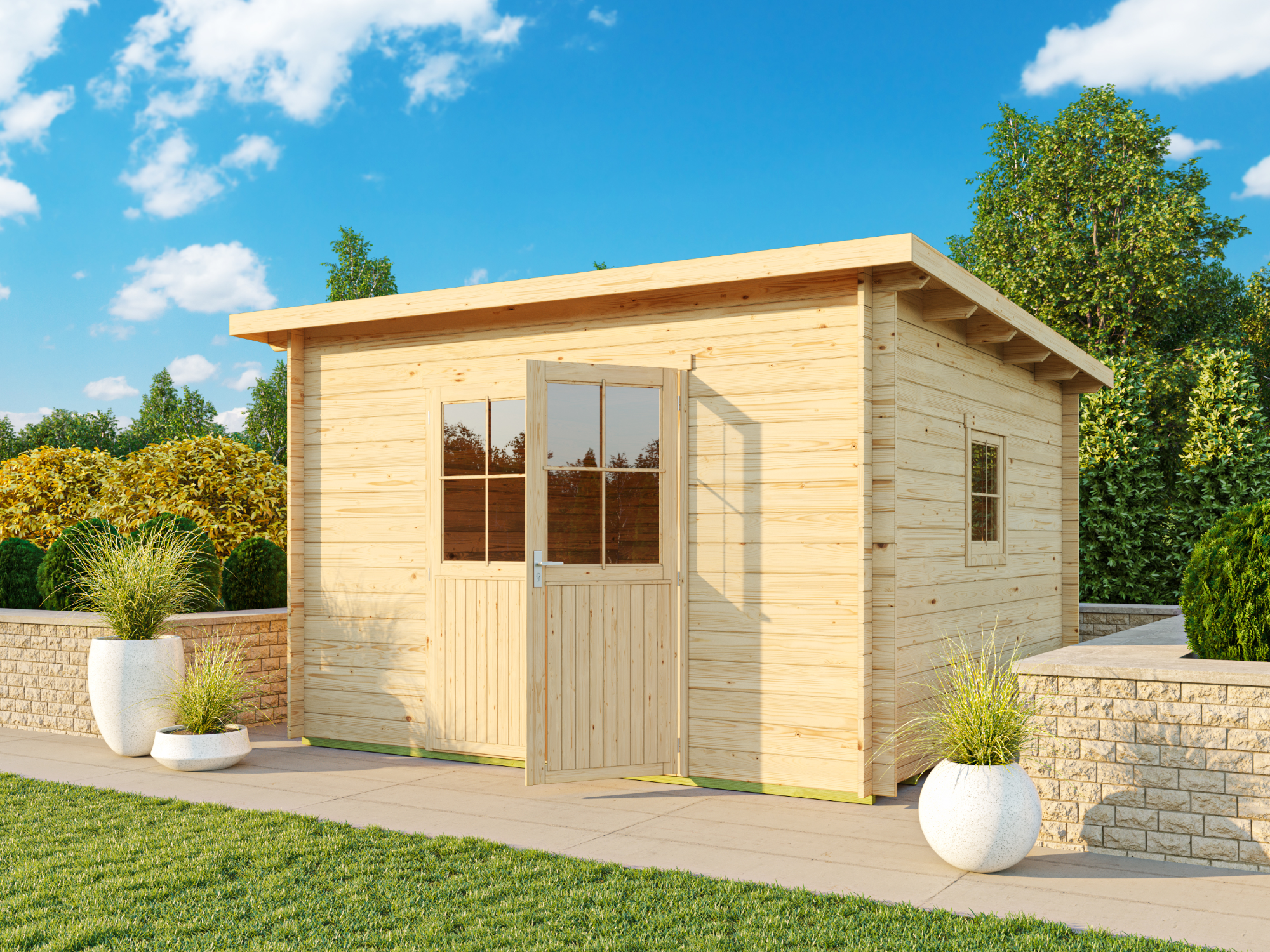 Fjordholz Pultdach Gartenhaus Modell Ezra 5E