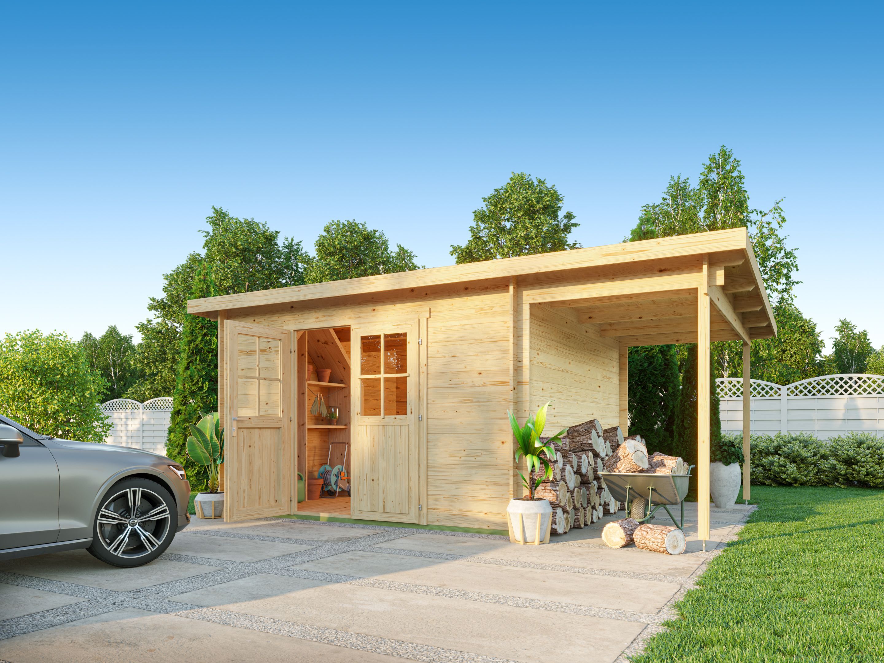 Fjordholz Pultdach Gartenhaus Modell Ezra 5G