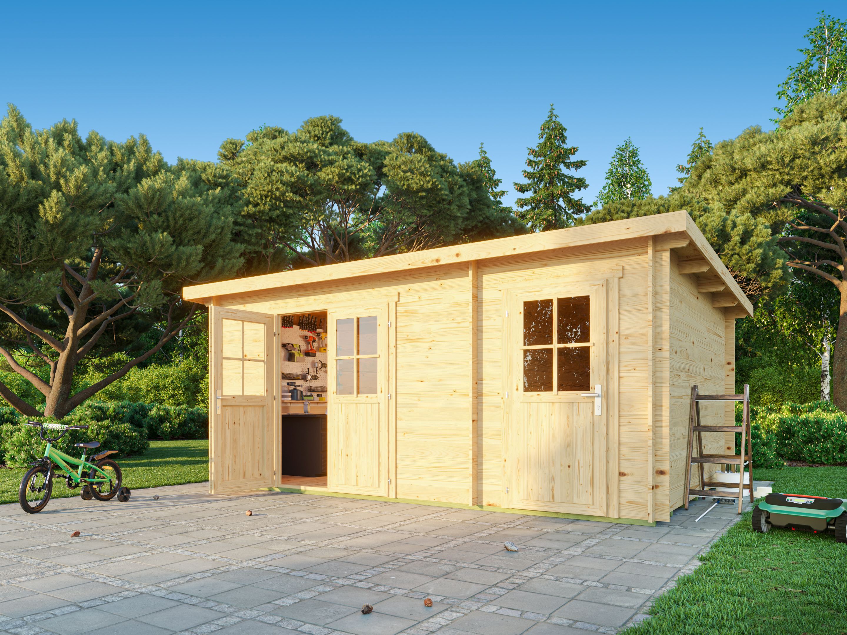 Fjordholz Pultdach Gartenhaus Modell Ezra 5H