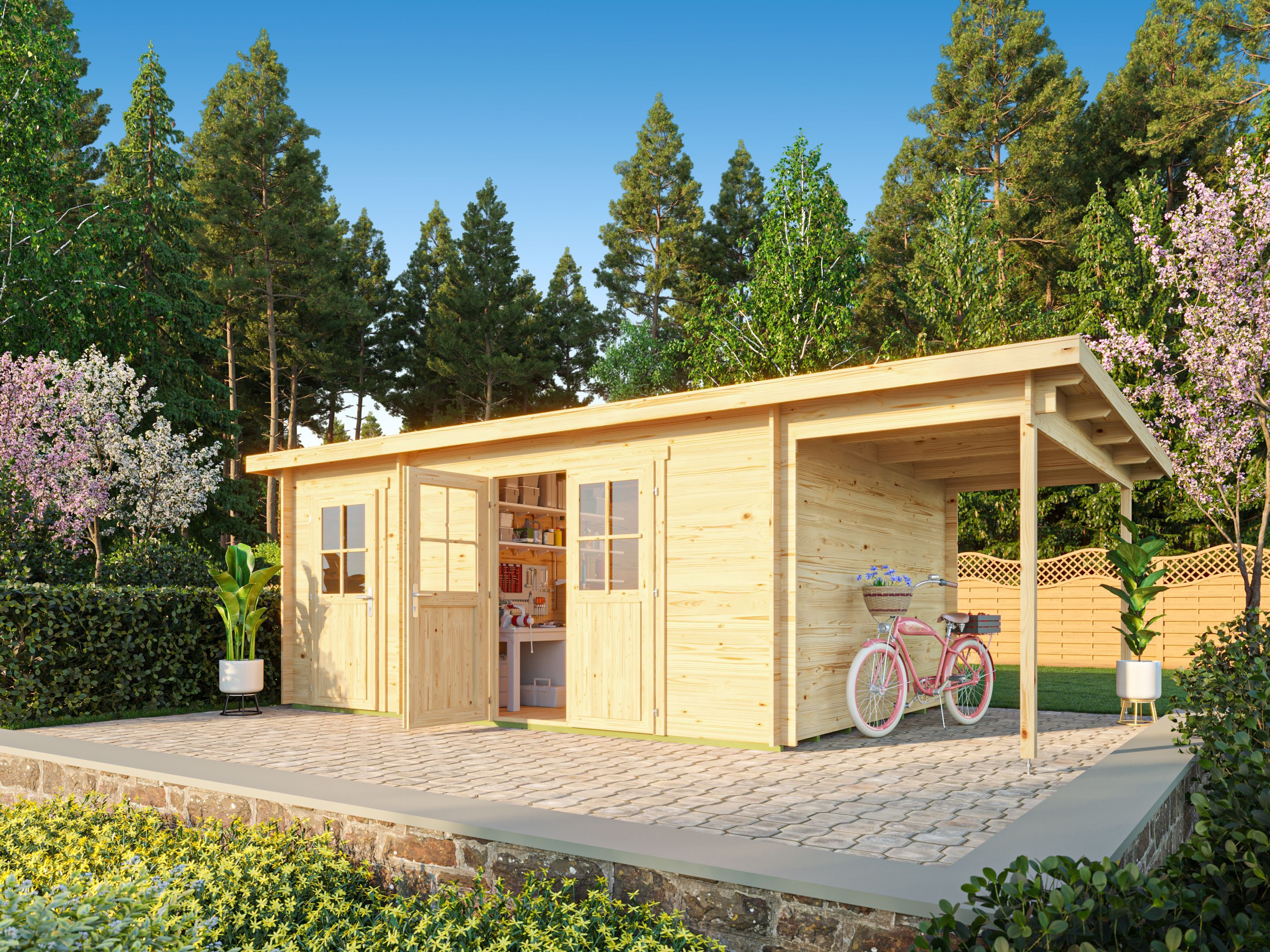 Fjordholz Pultdach Gartenhaus Modell Ezra 5I