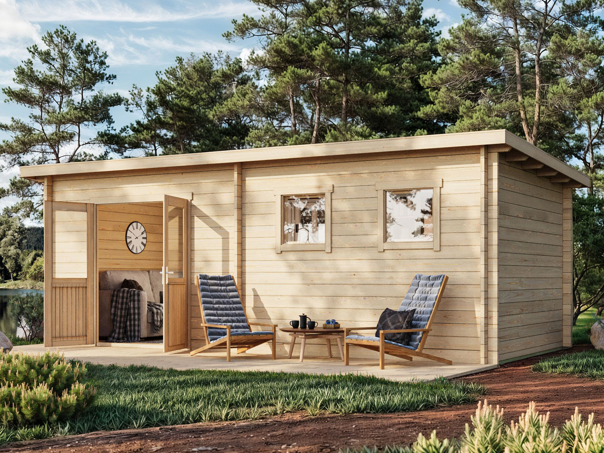Fjordholz Pultdach Gartenhaus Modell Ezra 6D
