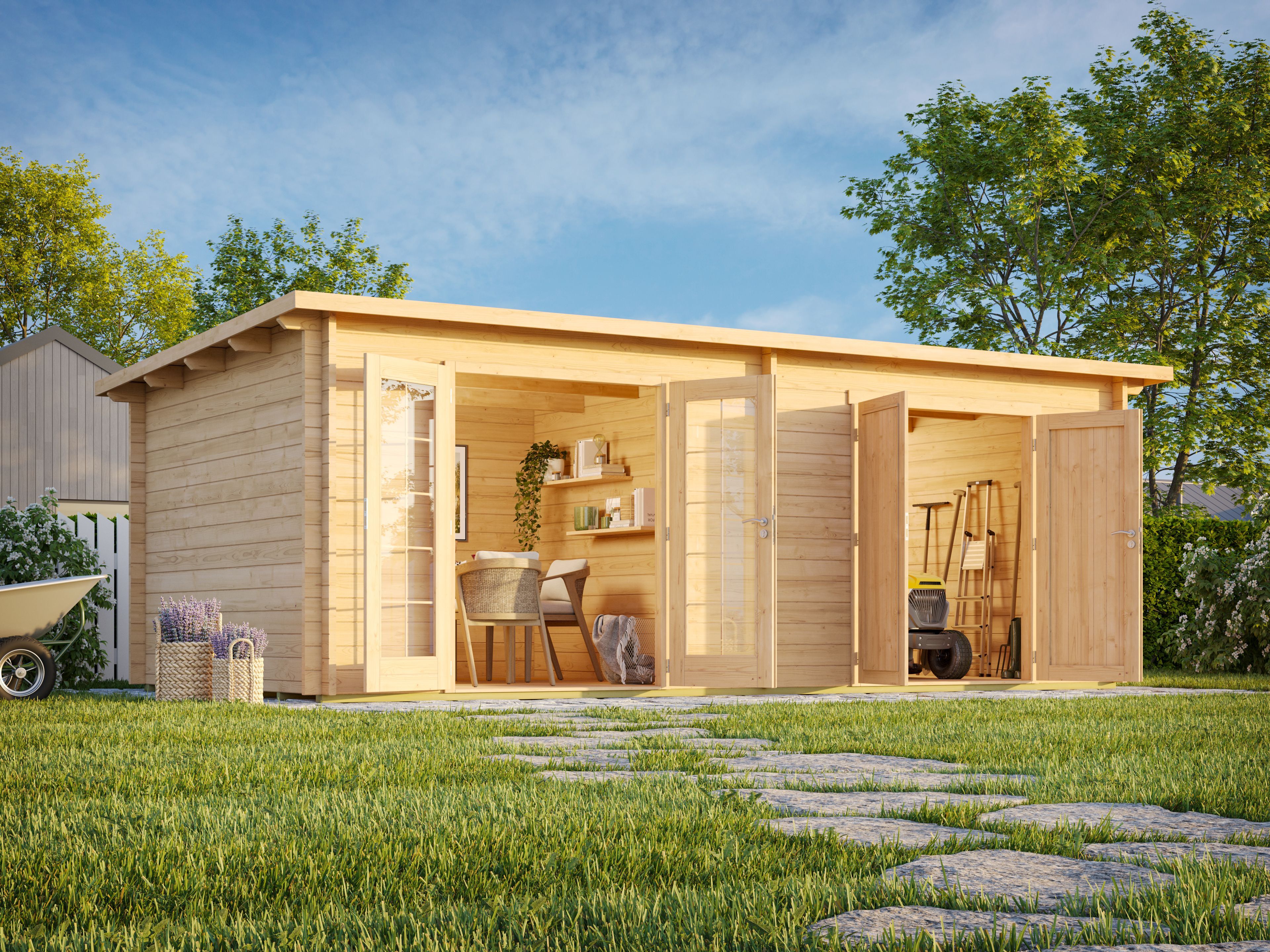 Fjordholz Pultdach Gartenhaus Modell Ezra 6P