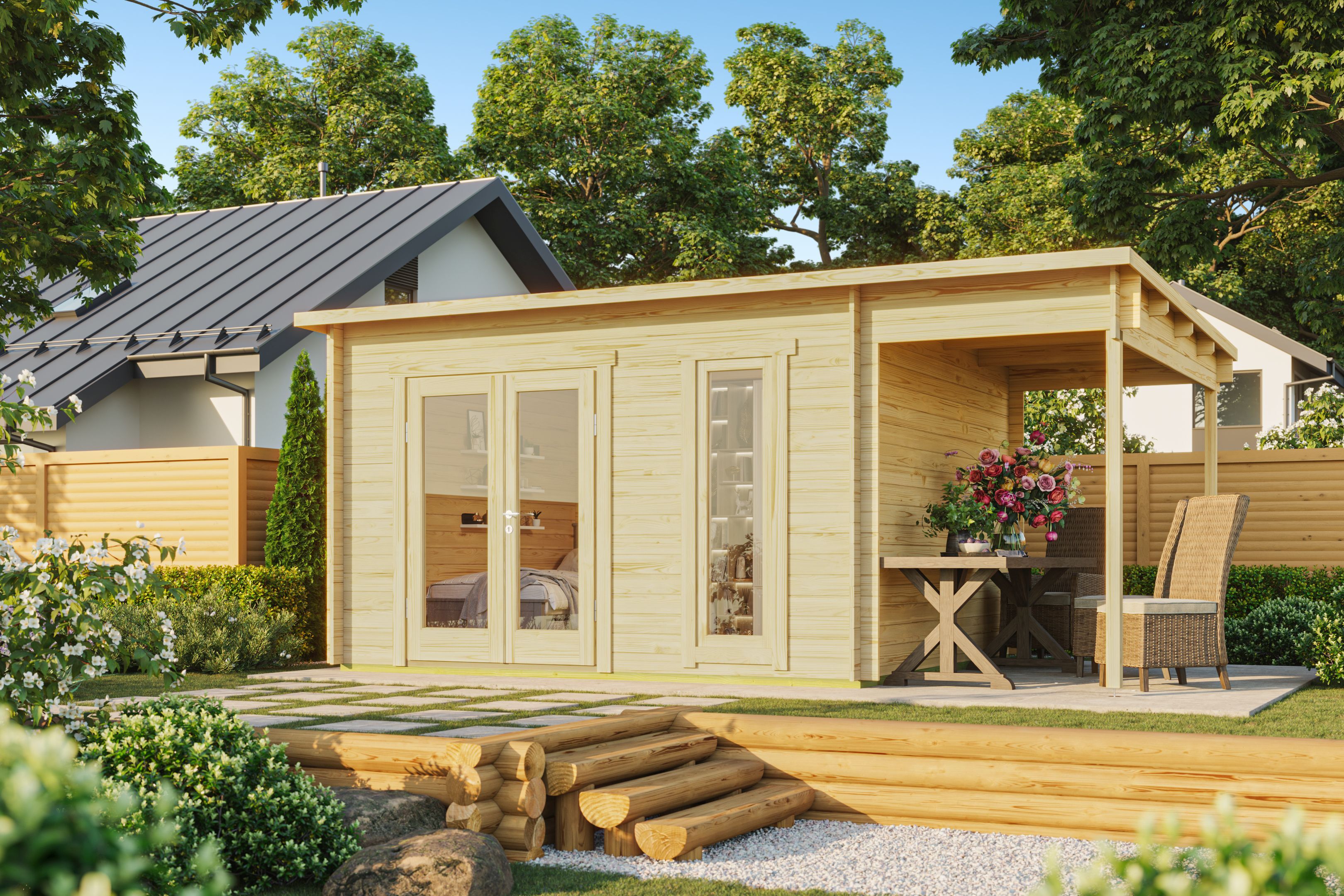 Fjordholz Pultdach Gartenhaus Modell Mali 28 A
