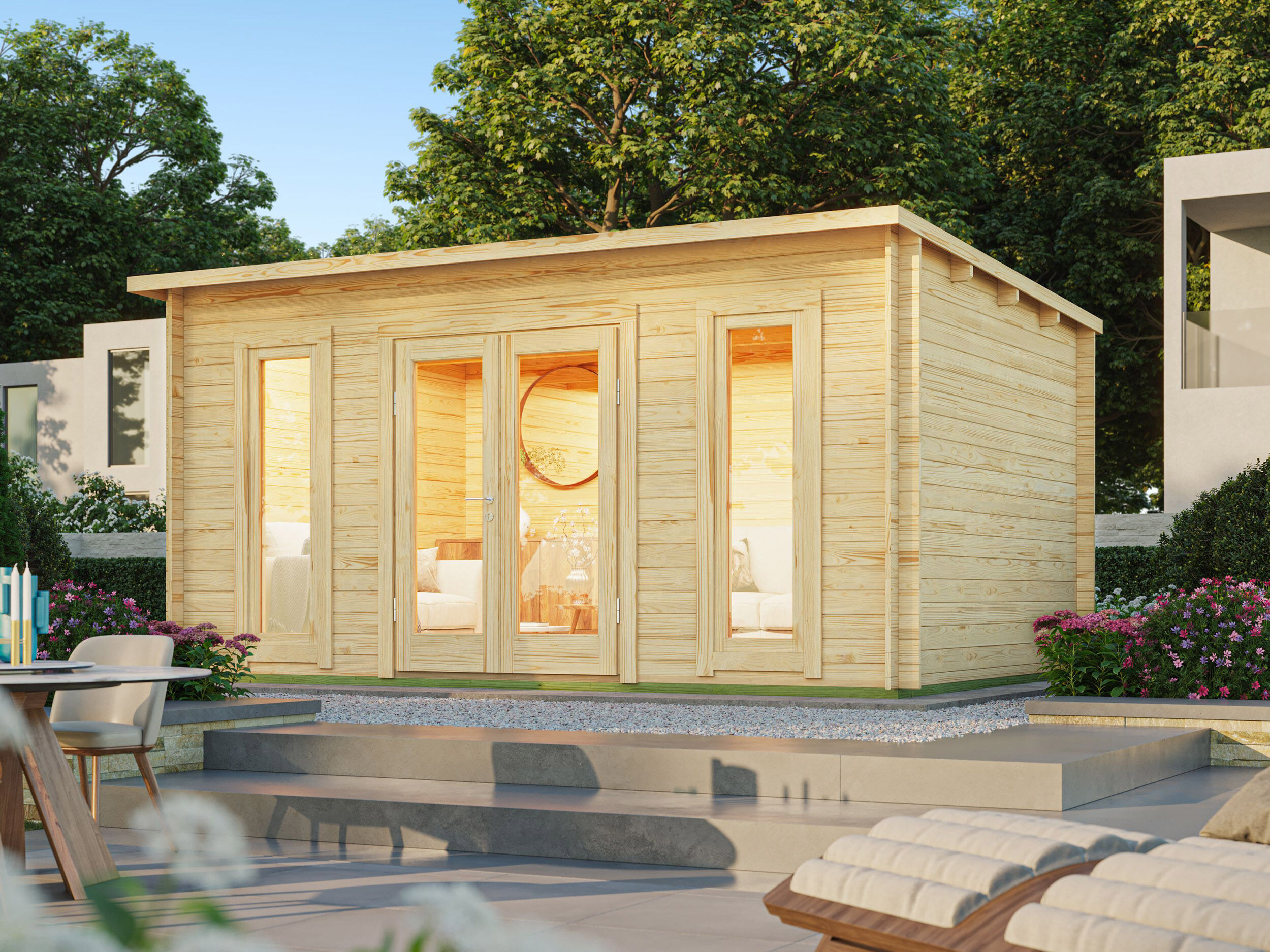 Fjordholz Pultdach Gartenhaus Modell Mali 28 C