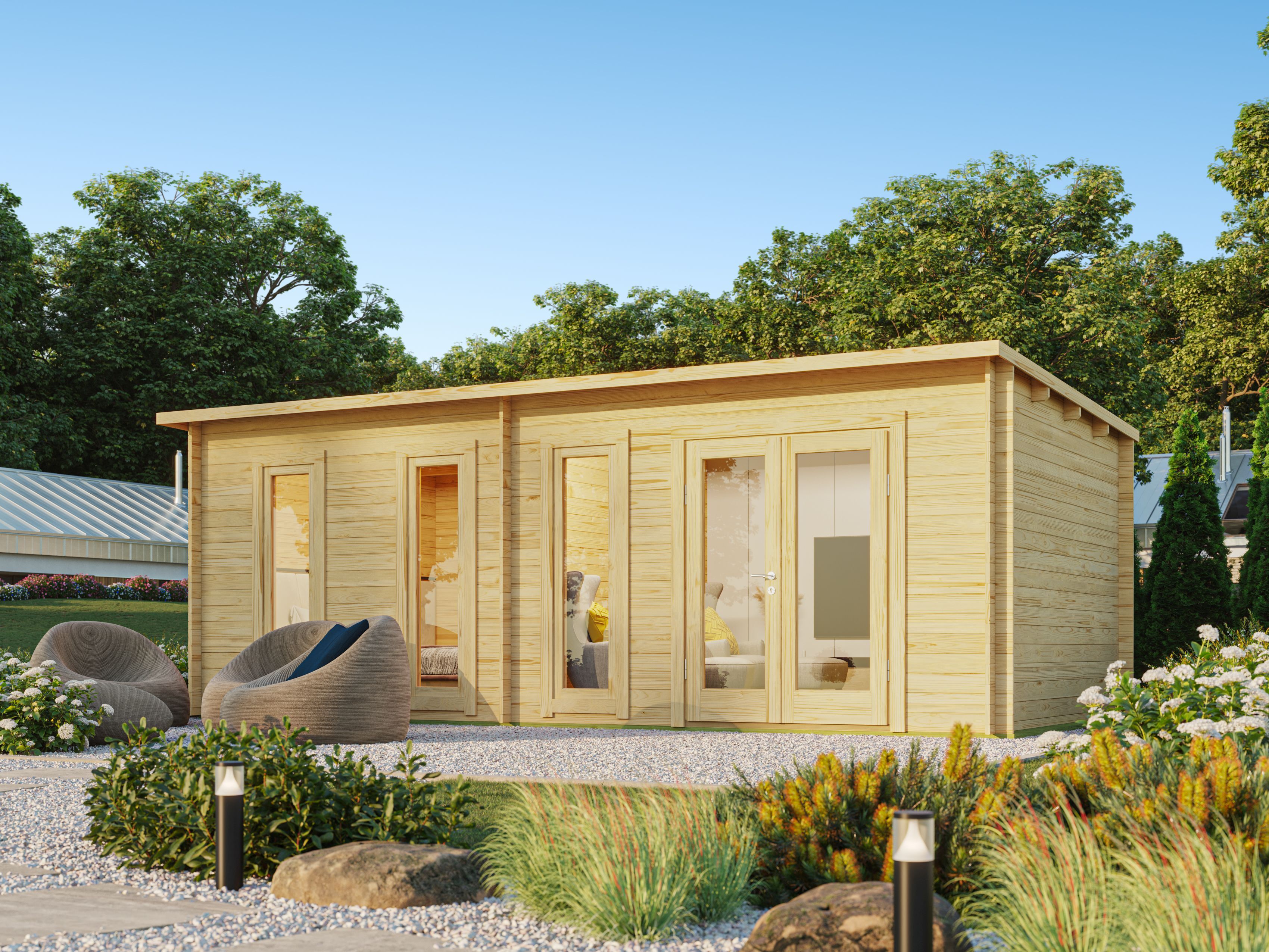 Fjordholz Pultdach Gartenhaus Modell Mali 28 E