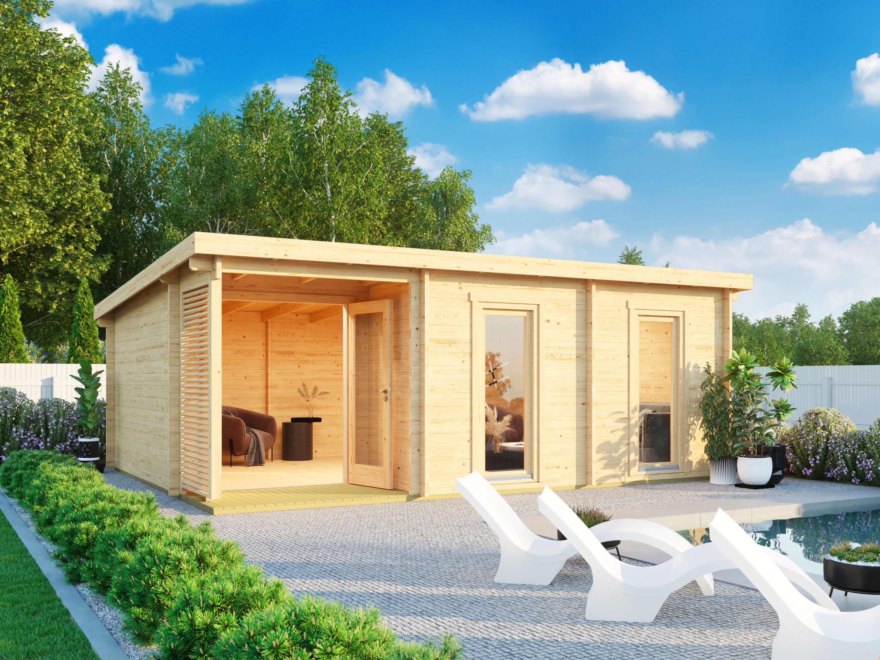 Fjordholz Pultdach Gartenhaus Modell Marianne 44 B