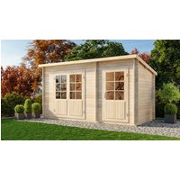 Pultdach Gartenhaus Modell Martina-28 mit Anbau