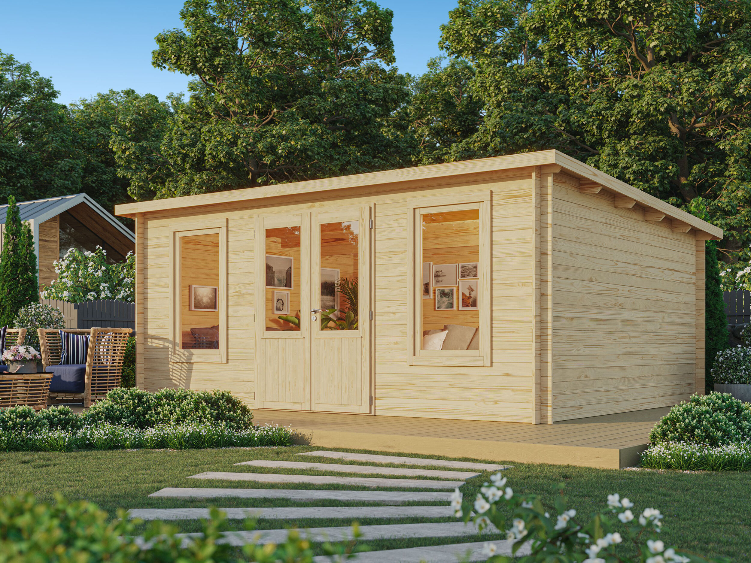 Fjordholz Pultdach Gartenhaus Modell Rex 28 A