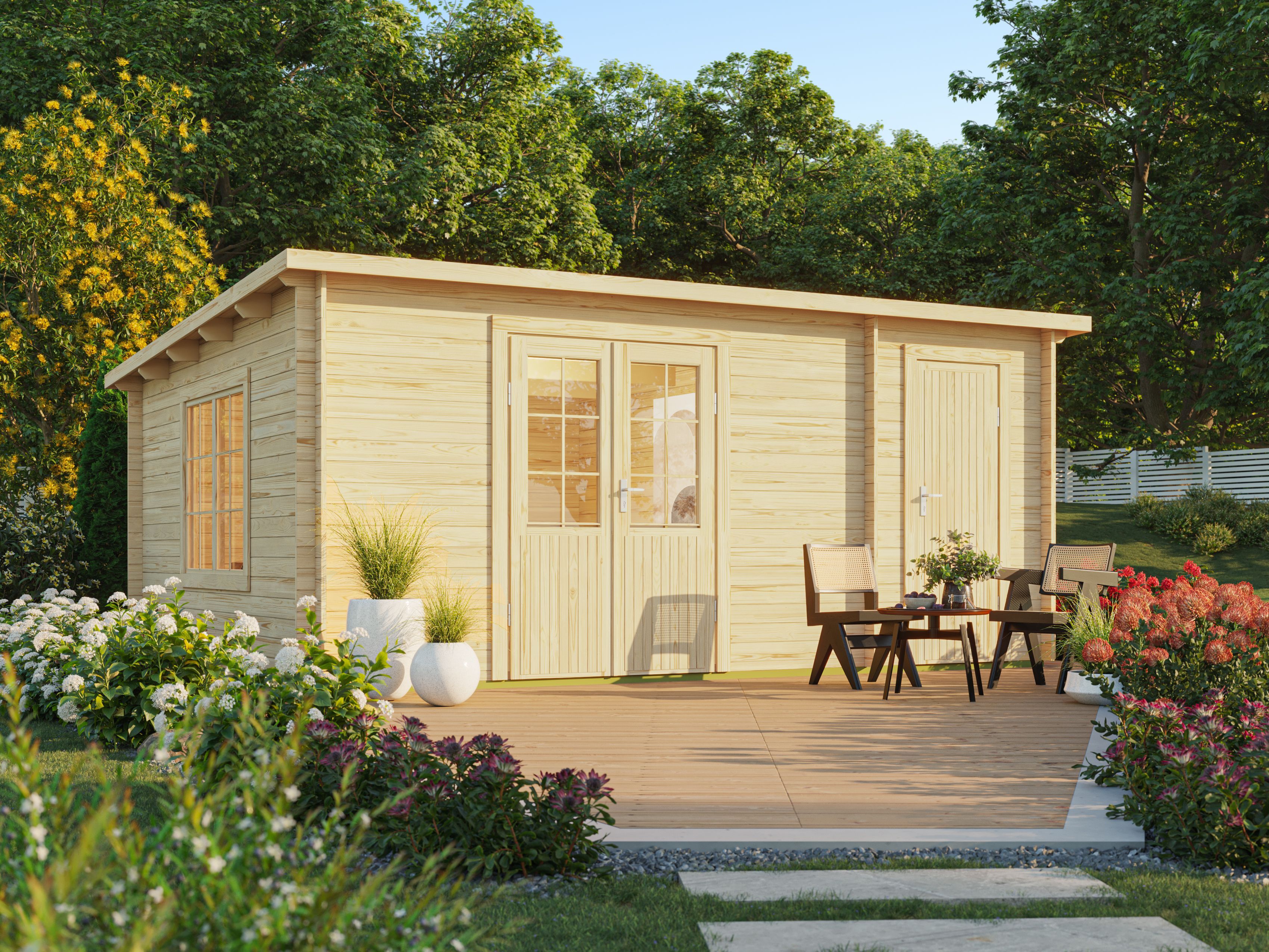 Fjordholz Pultdach Gartenhaus Modell Rex 28 B