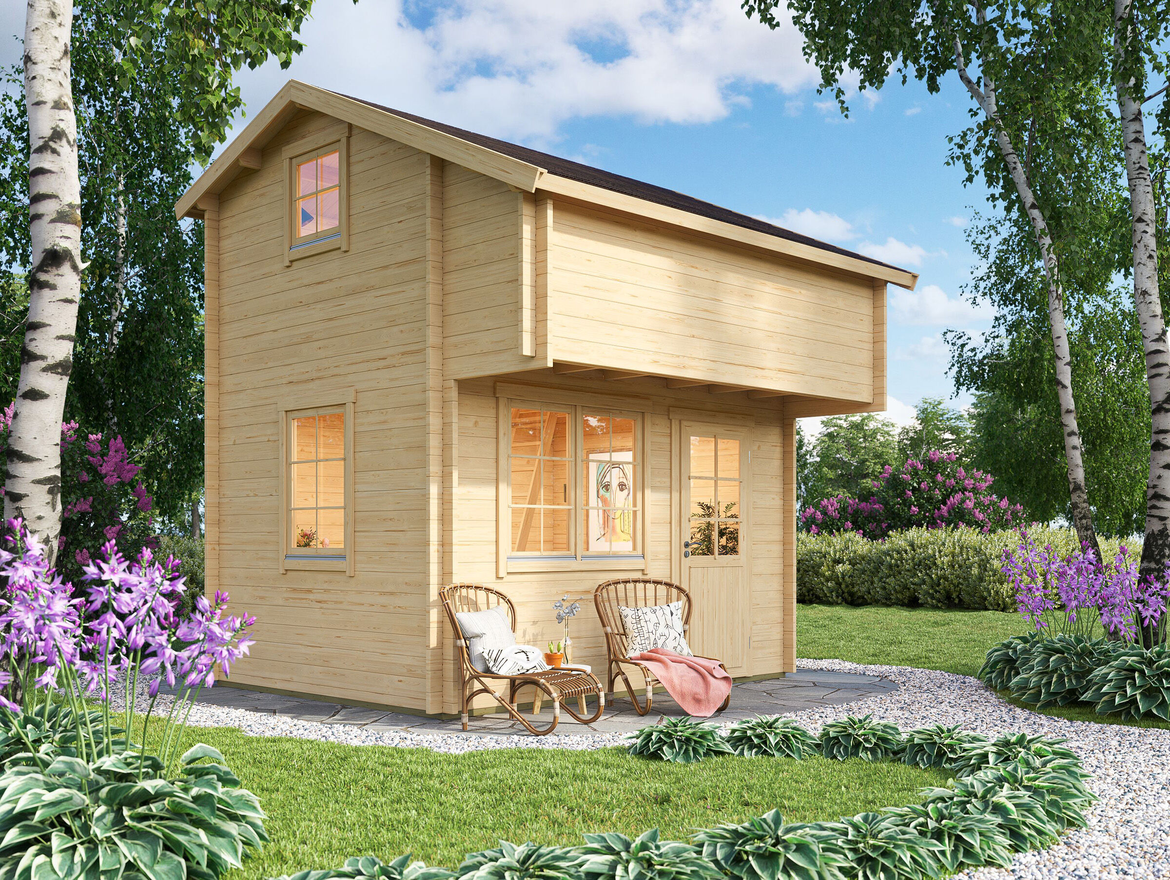 Fjordholz Satteldach Gartenhaus Modell Daphne 44