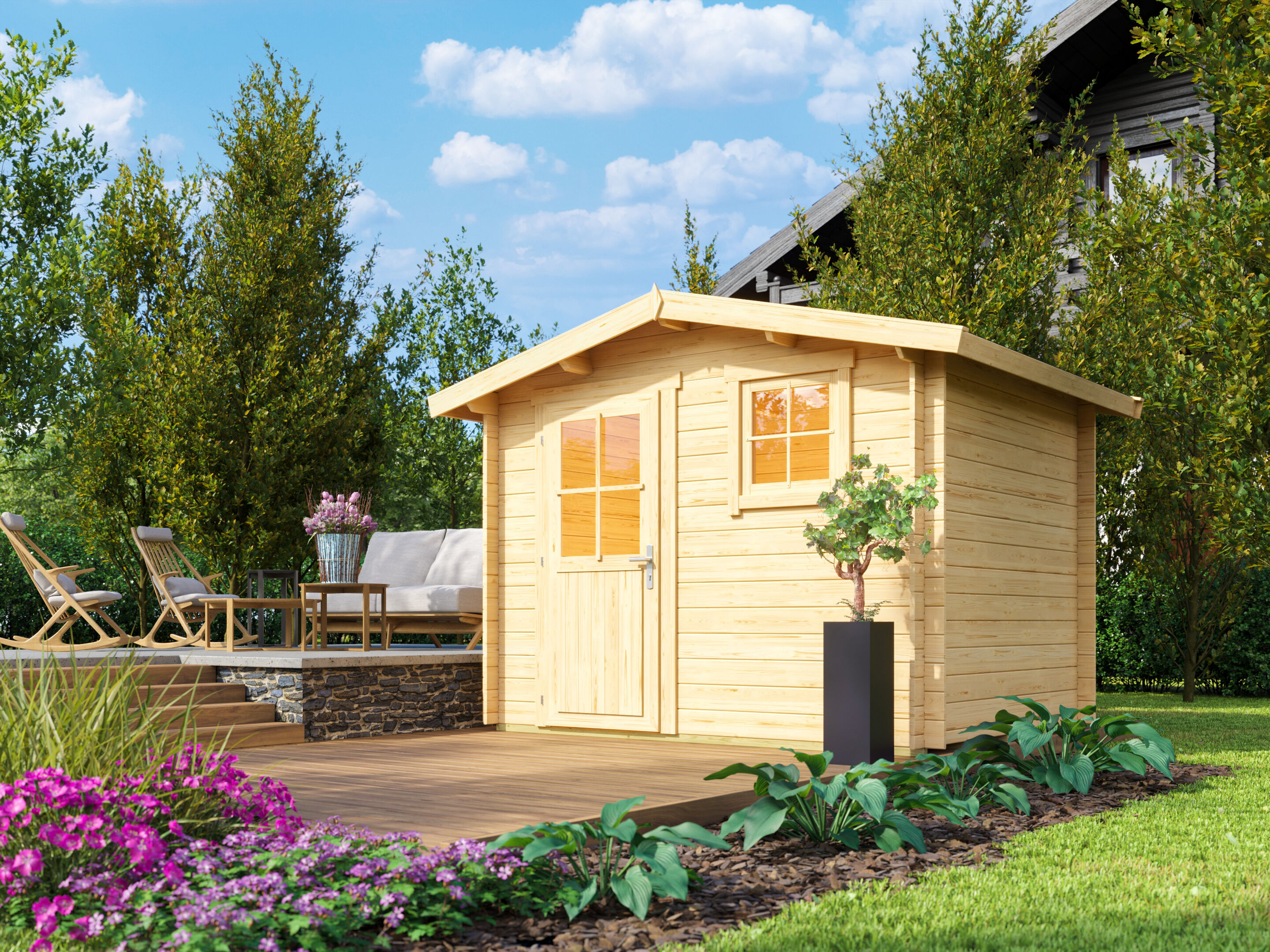 Fjordholz Satteldach Gartenhaus Modell Eliza 2B
