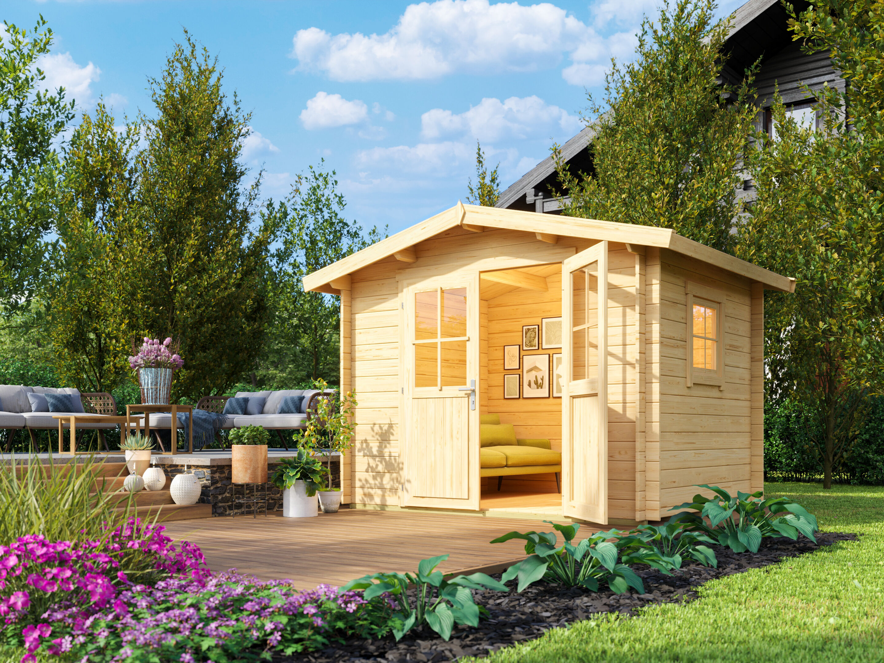 Fjordholz Satteldach Gartenhaus Modell Eliza 2E
