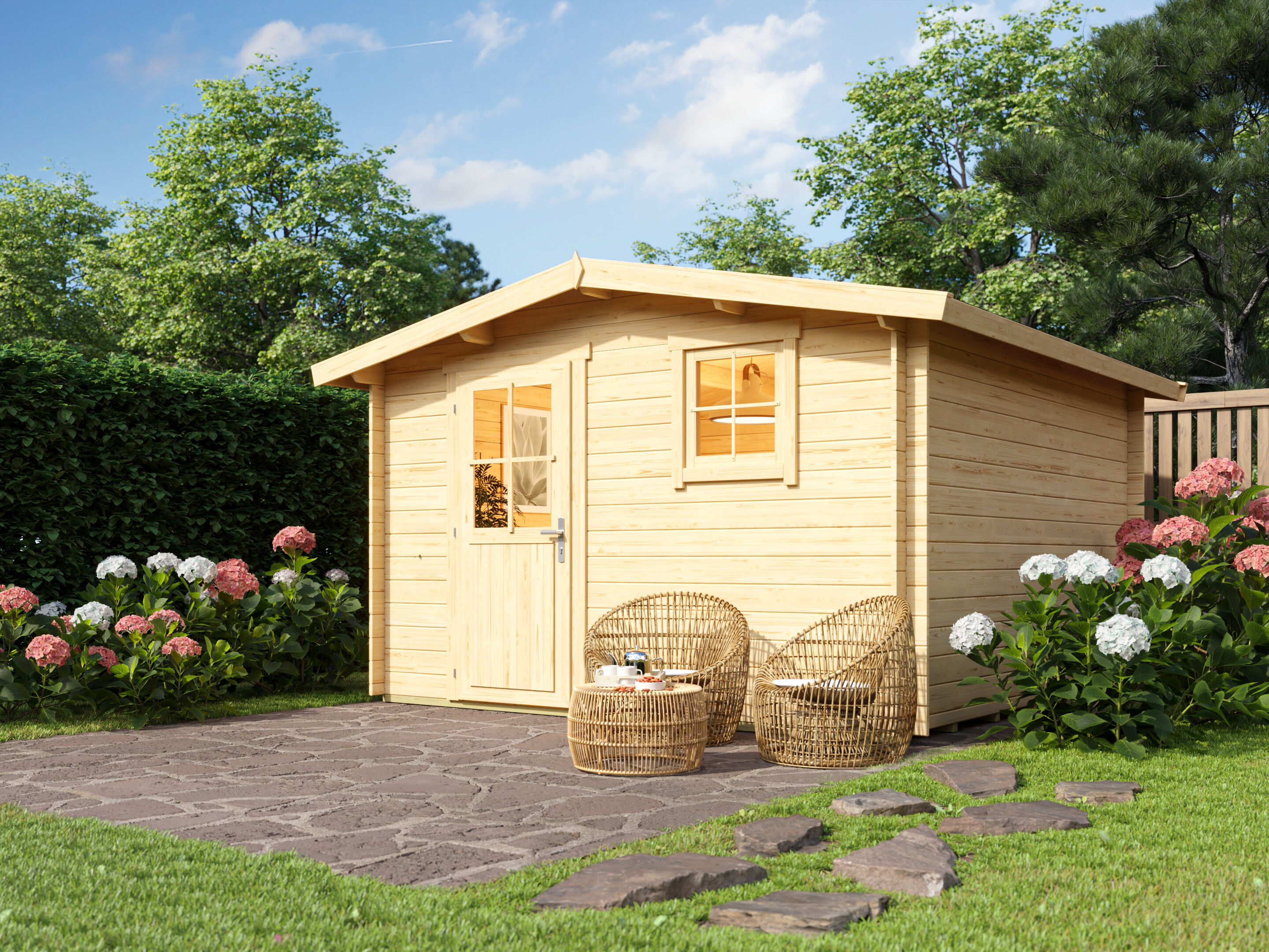 Fjordholz Satteldach Gartenhaus Modell Eliza 5B