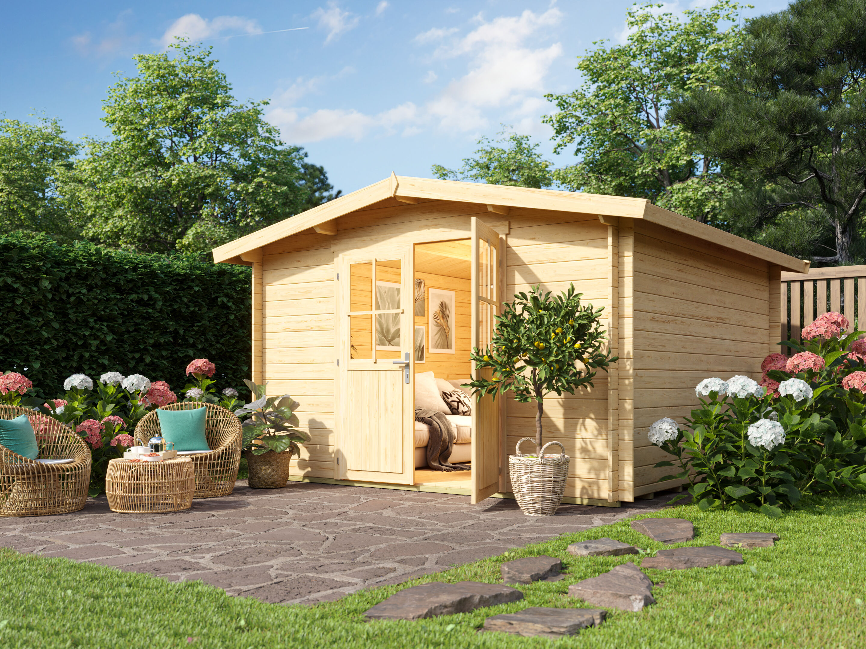 Fjordholz Satteldach Gartenhaus Modell Eliza 5D