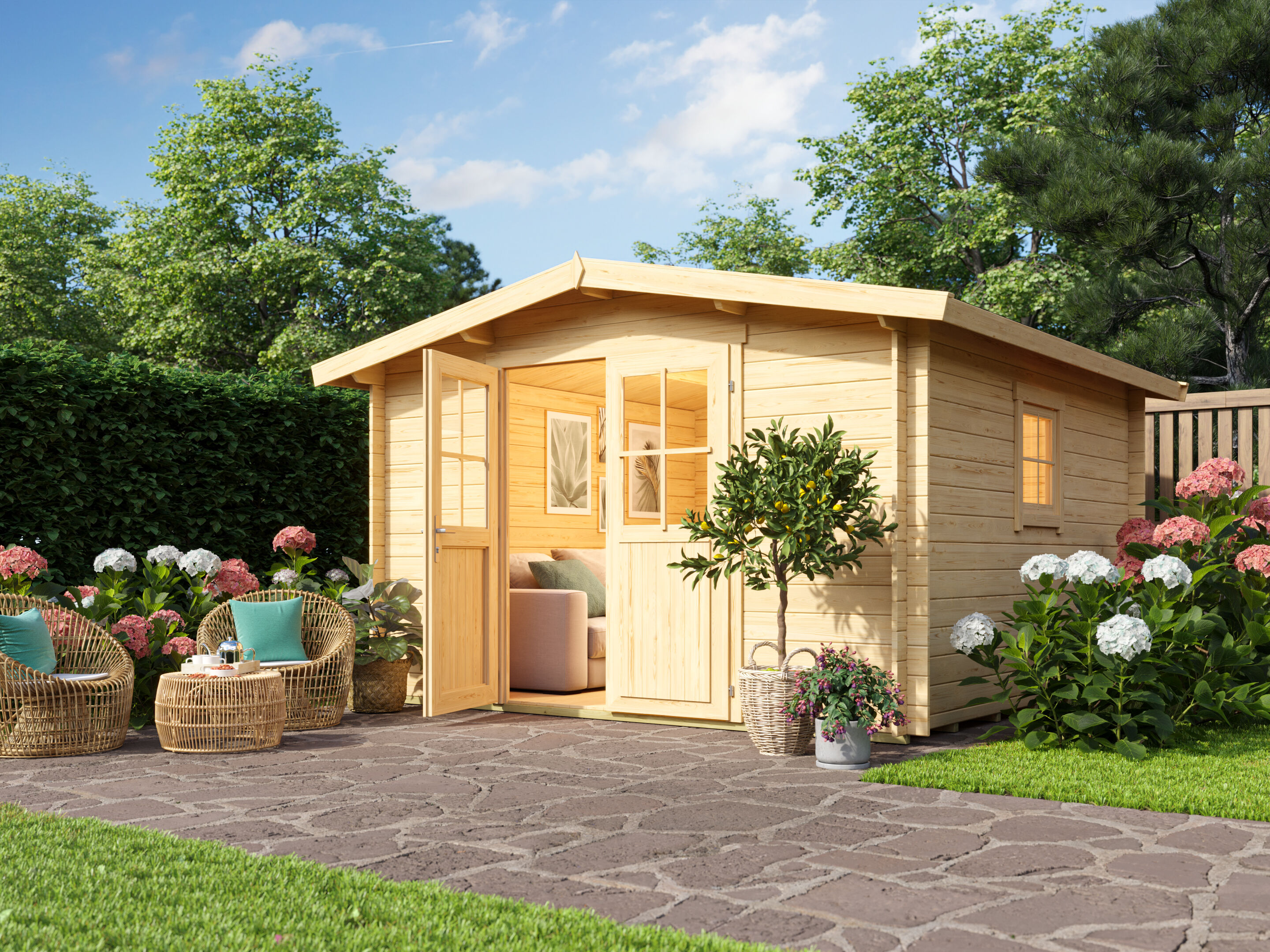 Fjordholz Satteldach Gartenhaus Modell Eliza 5E