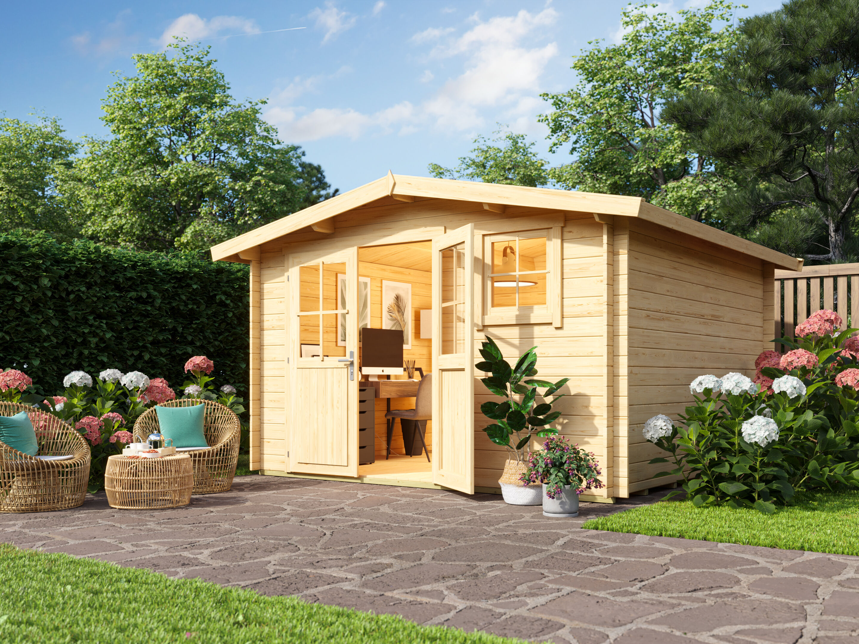 Fjordholz Satteldach Gartenhaus Modell Eliza 5F