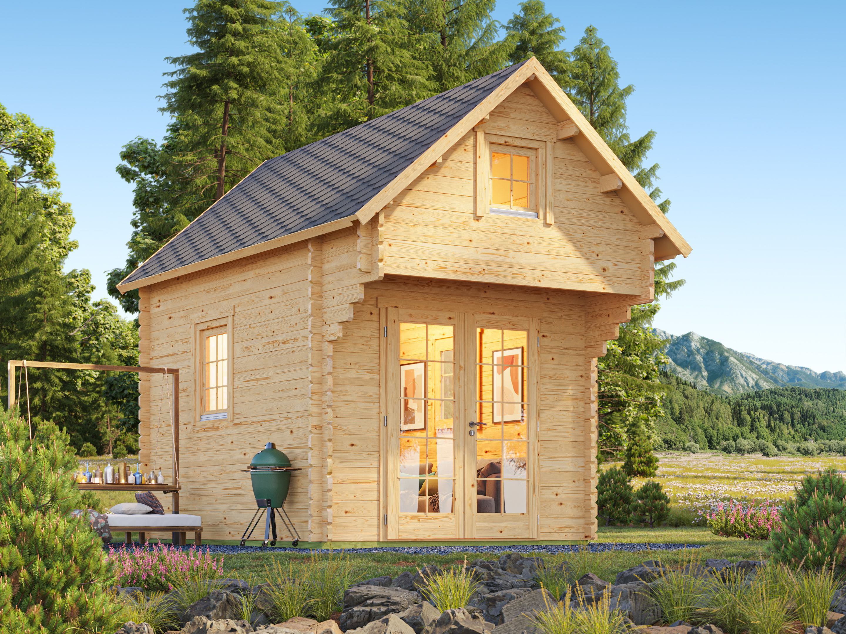 Fjordholz Satteldach Gartenhaus Modell Ottawa 44