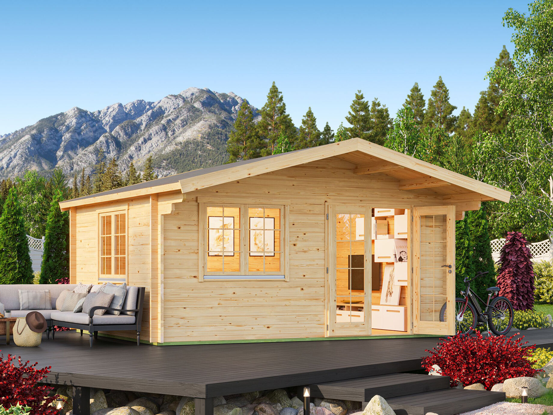 Fjordholz Satteldach Gartenhaus Modell Valerie 44