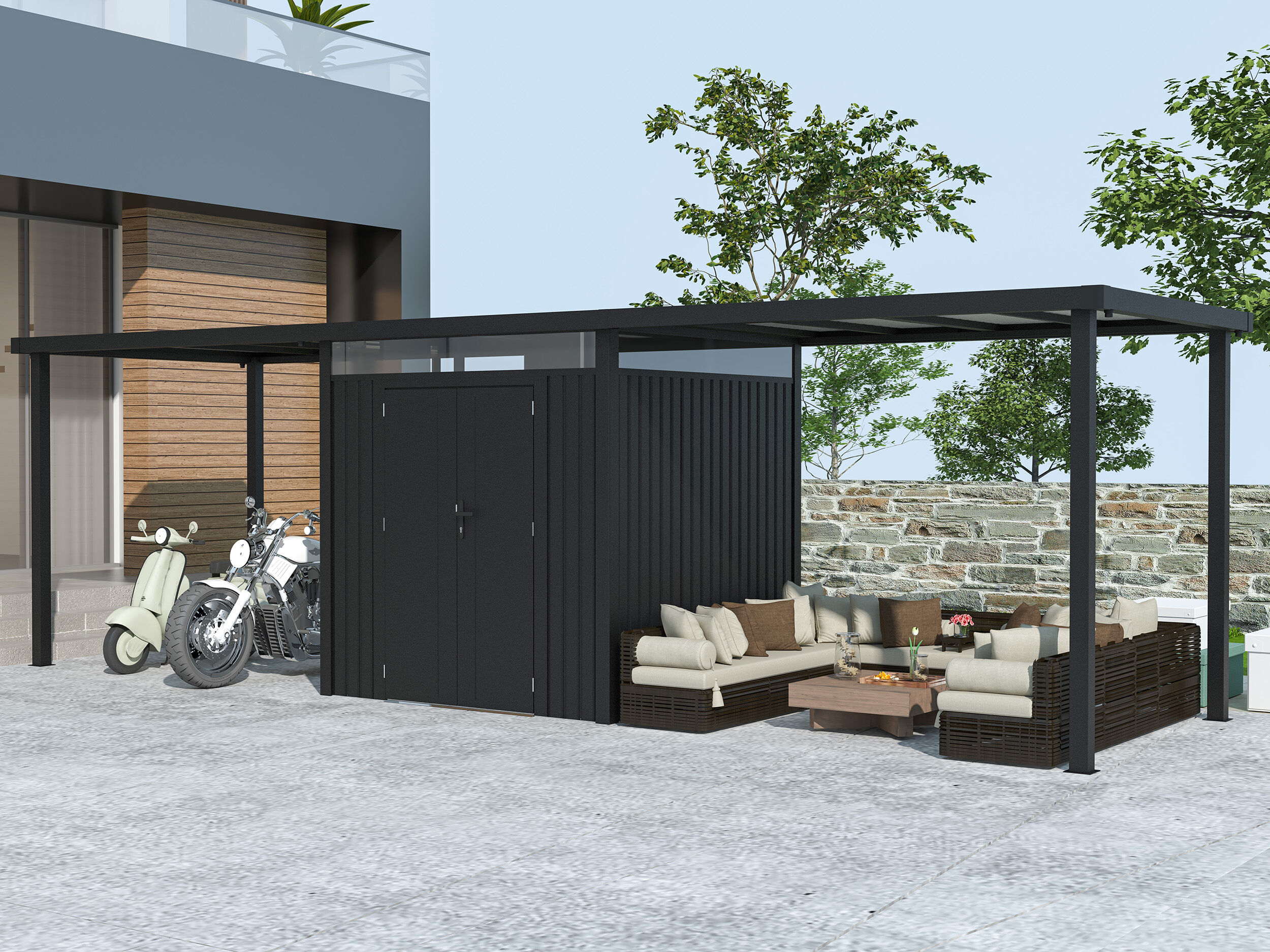 2x2m Metall Gerätehaus Modell Style 4,45 m² Spar-Set 3 Unkategorisiert online kaufen