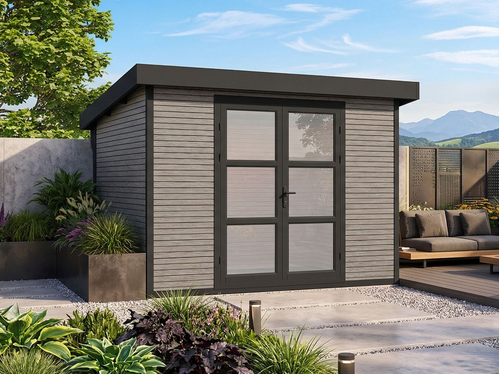 3x2m WPC Gartenhaus Modell FineLine 5,8 m² Grau| Rabatt: 26% Unkategorisiert online kaufen