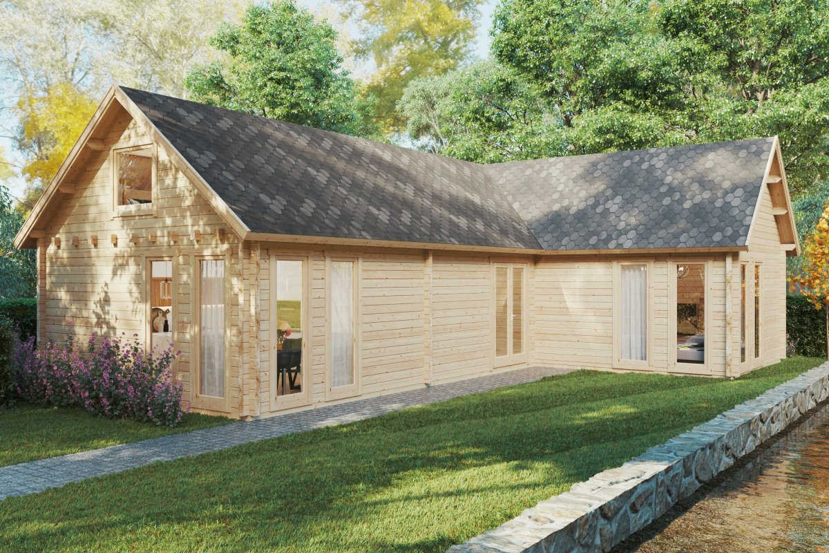 Großes Blockhaus mit Schlafboden “Holiday Max 1” 12x9m | Ferienblockhaus mit zwei Schlafzimmern und Schlafboden | Holzblockhaus mit Schlafboden Unkategorisiert Produktbild Großes Blockhaus mit Schlafboden “Holiday Max 1” 12x9m | Ferienblockhaus mit zwei Schlafzimmern und Schlafboden | Holzblockhaus mit Schlafboden Unkategorisiert Produktbild