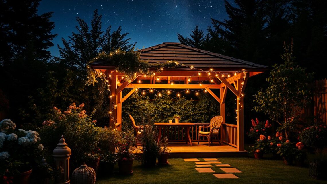 Beleuchtung eines kleinen Garten-Pavillons: So geht’s Beleuchtung eines kleinen Garten-Pavillons: So geht’s
