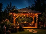 Beleuchtung eines kleinen Garten-Pavillons