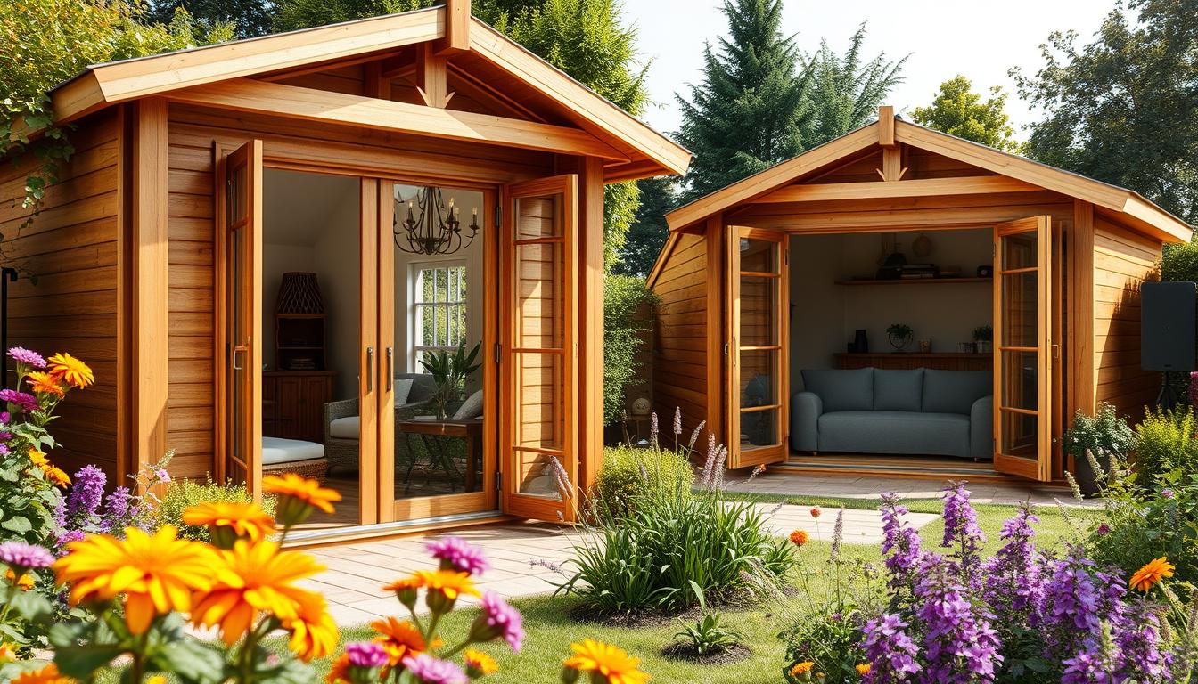 Holz-Gartenhäuser mit Falttüren für Ihren Garten