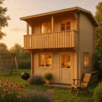 2-stöckiges Fjordholz Satteldach Gartenhaus Modell