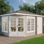 5-Eck Gartenhaus Modell Josephine - 40 mit Anbau|5x3m