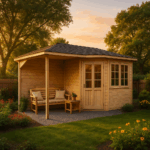 5-Eck Gartenhaus mit Anbau Modell Franz-28