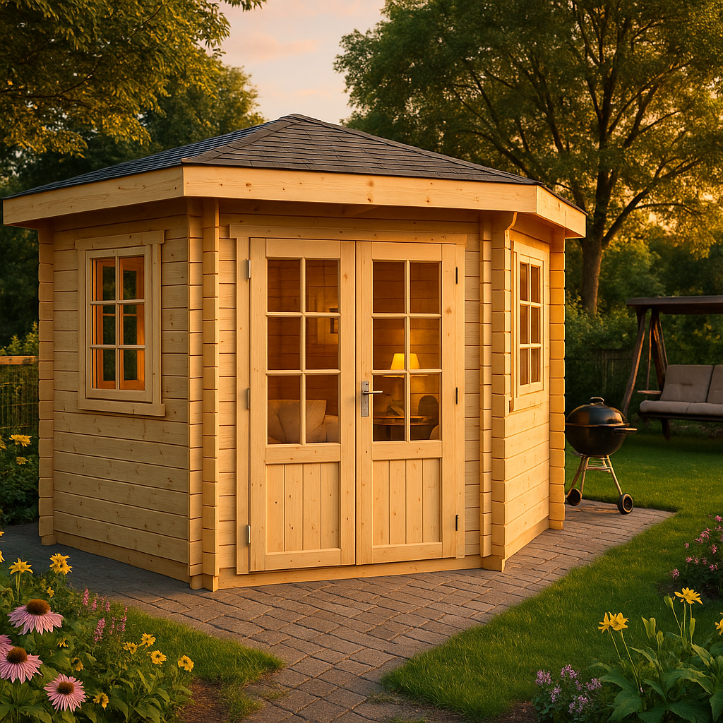 Fjordholz 5-Eck Gartenhaus Modell Evelyn 1A