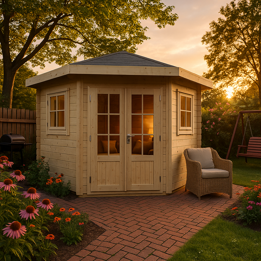 Fjordholz 5-Eck Gartenhaus Modell Evelyn 1A