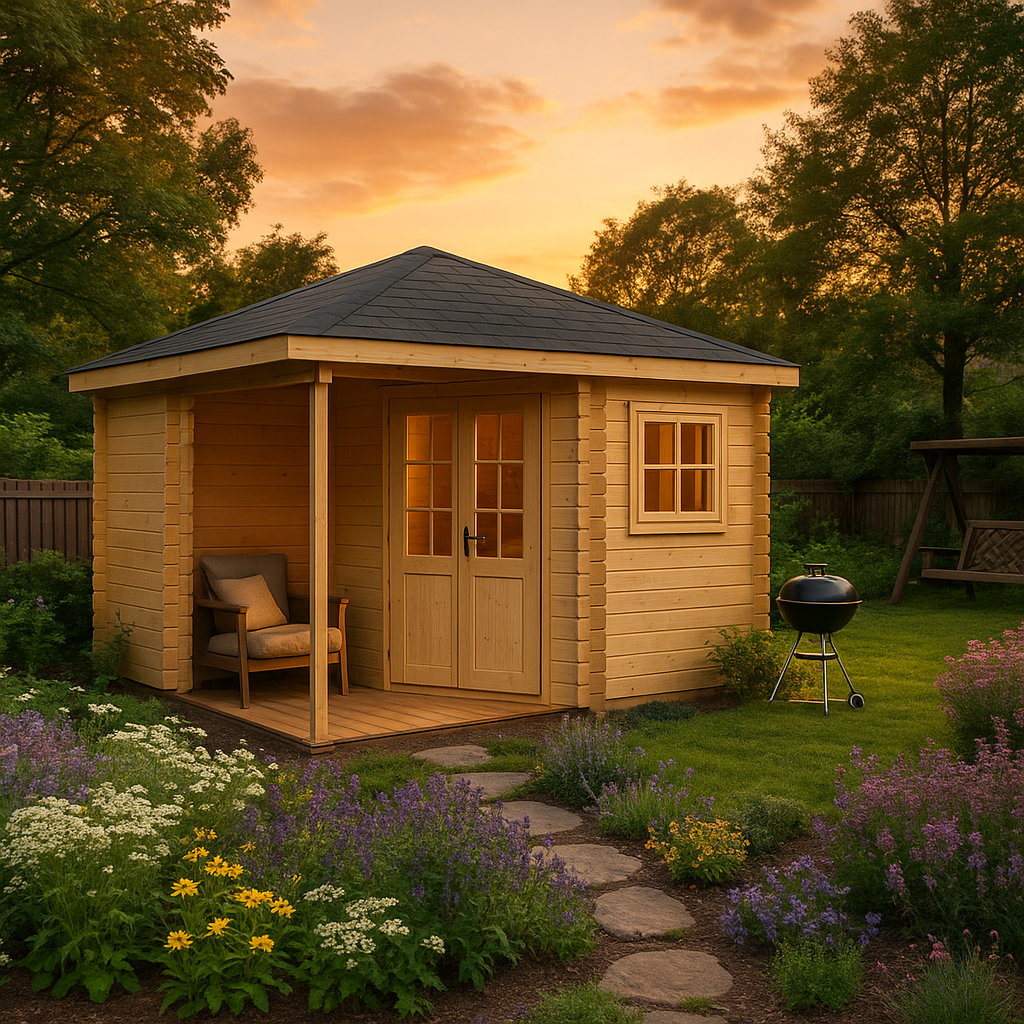 Fjordholz 5-Eck Gartenhaus Modell Evelyn 2B