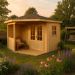 Fjordholz 5-Eck Gartenhaus Modell Evelyn 2B