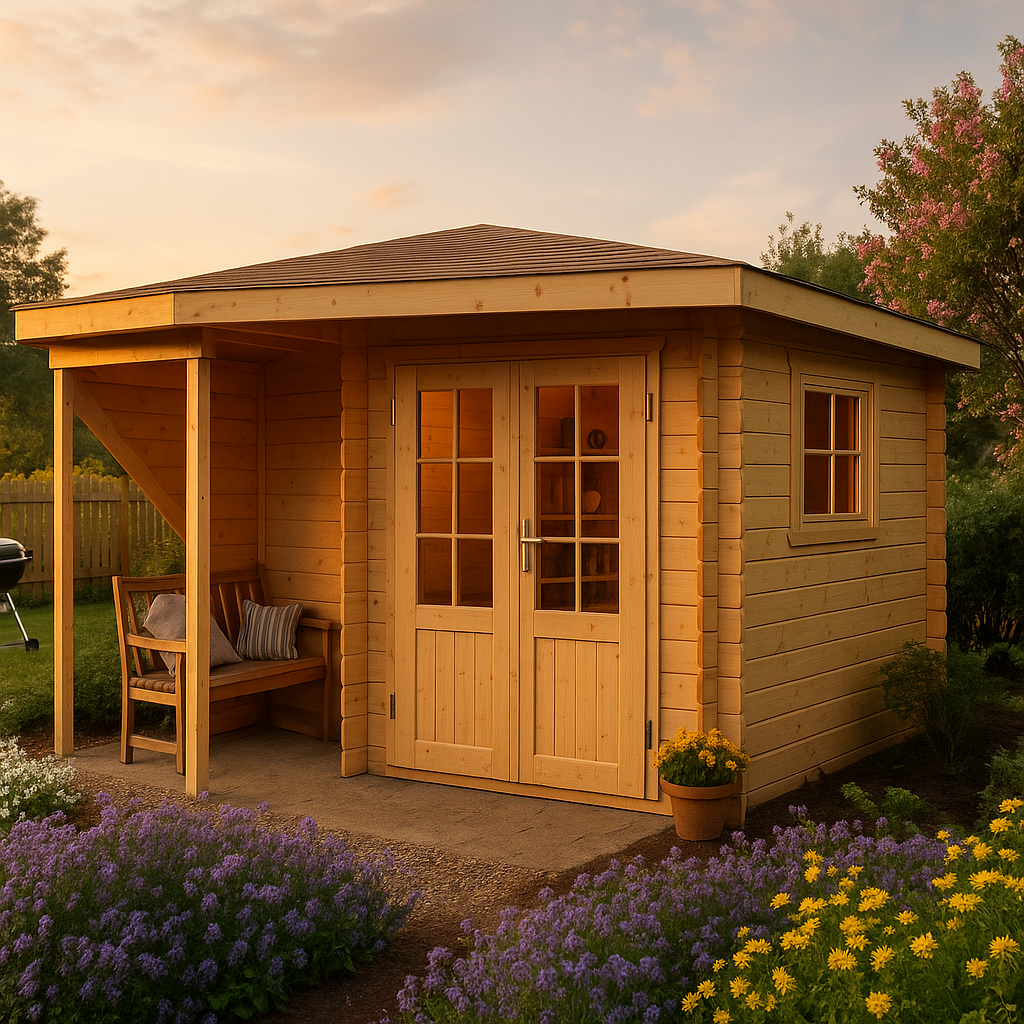 Fjordholz 5-Eck Gartenhaus Modell Evelyn 2B