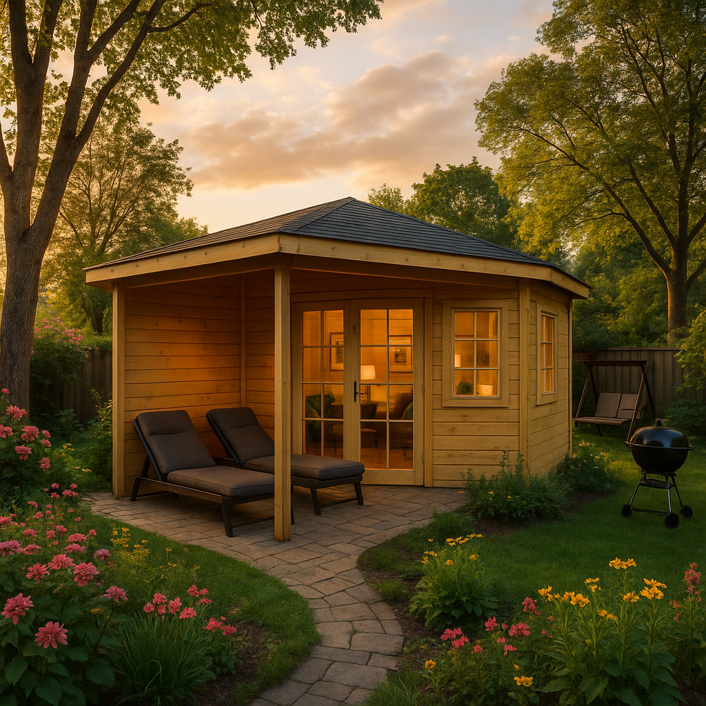 Fjordholz 5-Eck Gartenhaus Modell Evelyn 2C