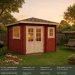 Fjordholz 5-Eck Gartenhaus Modell Evelyn 2D