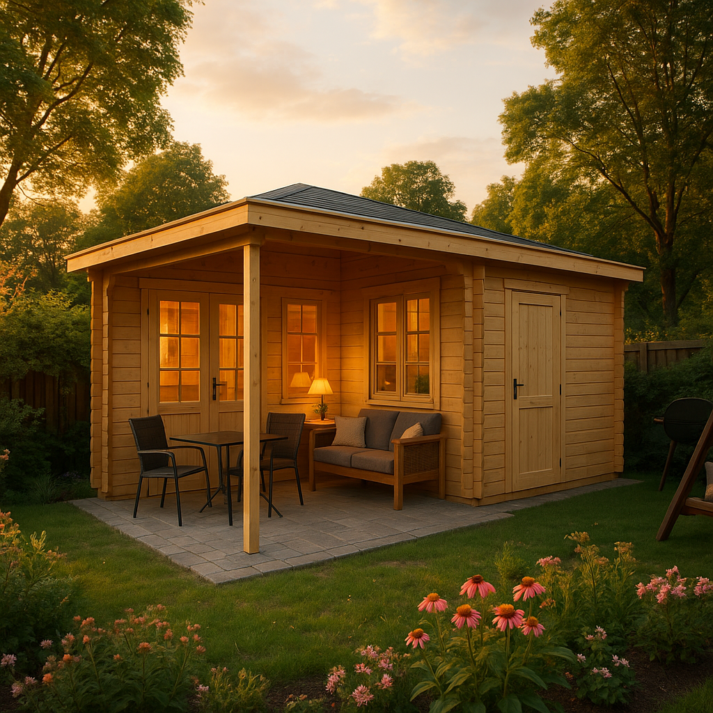 Fjordholz 5-Eck Gartenhaus Modell Evelyn 2E