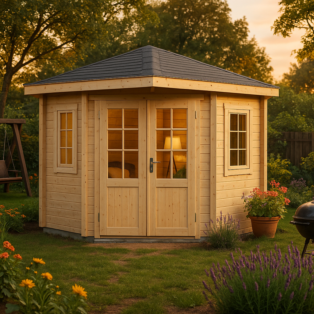 Fjordholz 5-Eck Gartenhaus Modell Evelyn 3A