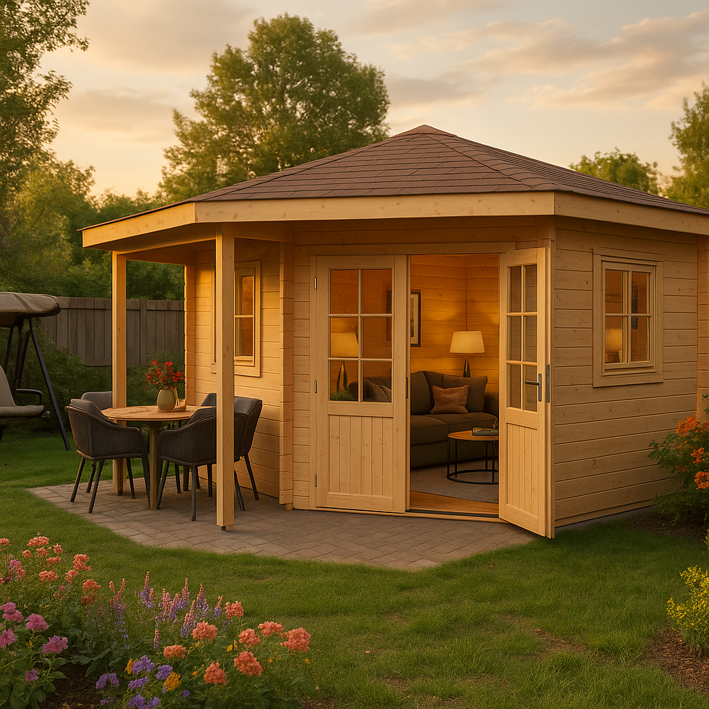 Fjordholz 5-Eck Gartenhaus Modell Evelyn 3B| Rabatt: 26%|4x3m