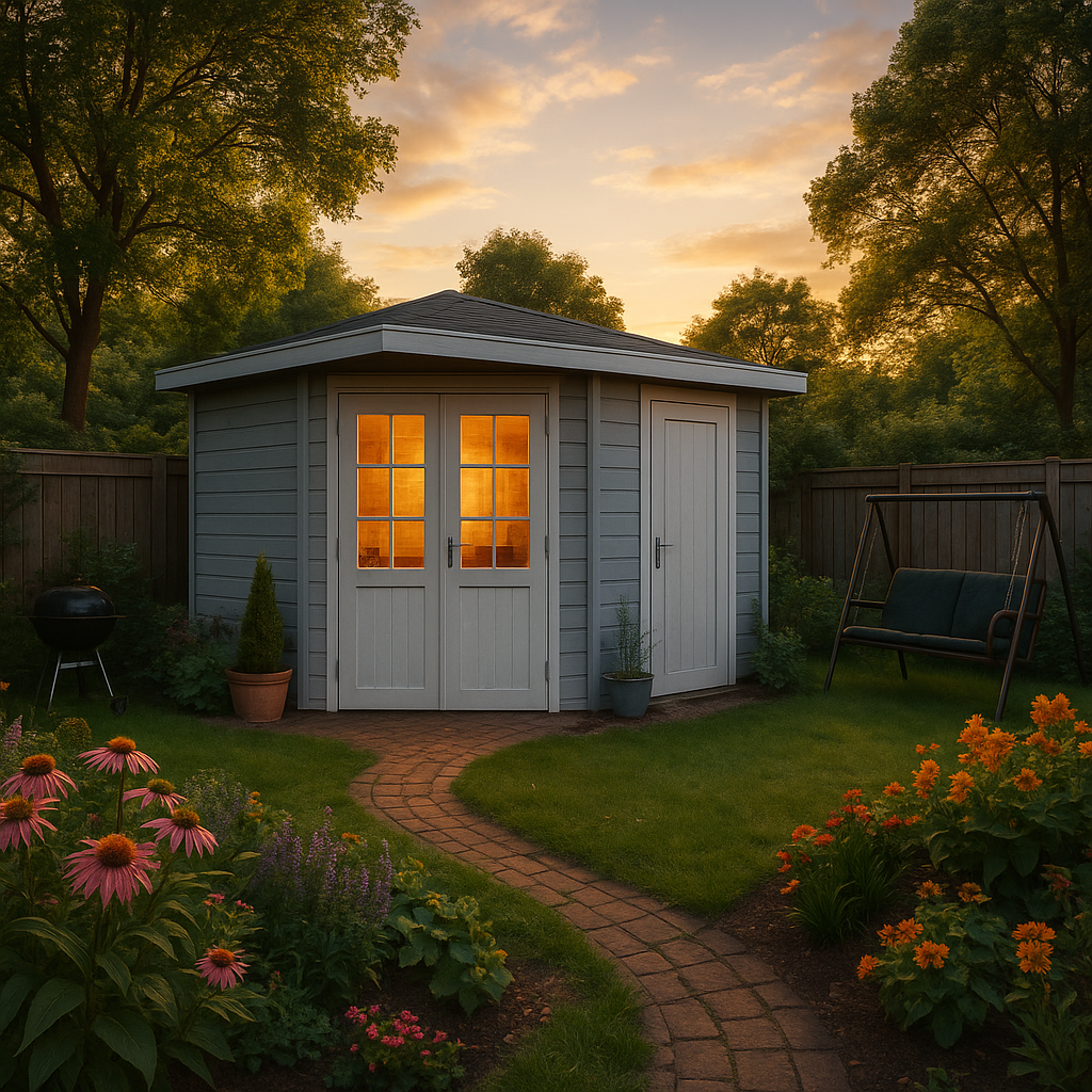 Fjordholz 5-Eck Gartenhaus Modell Evelyn 3D Fjordholz 5-Eck Gartenhaus Modell Evelyn 3D