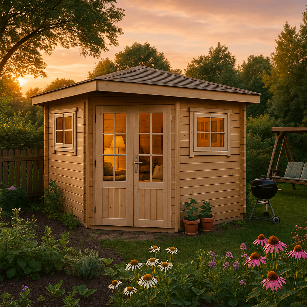 Fjordholz 5-Eck Gartenhaus Modell Evelyn 3D| Rabatt: 26%|3x3m