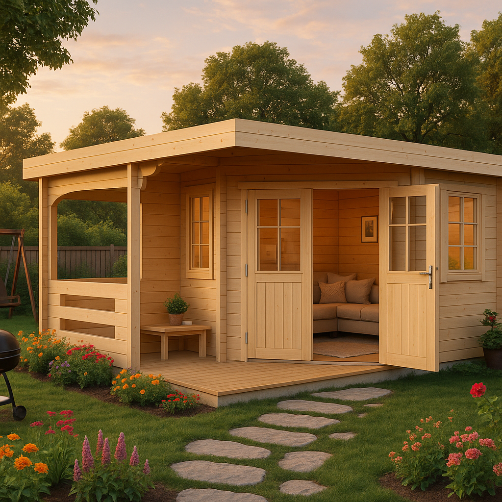 Fjordholz 5-Eck Gartenhaus Modell Hanno 28