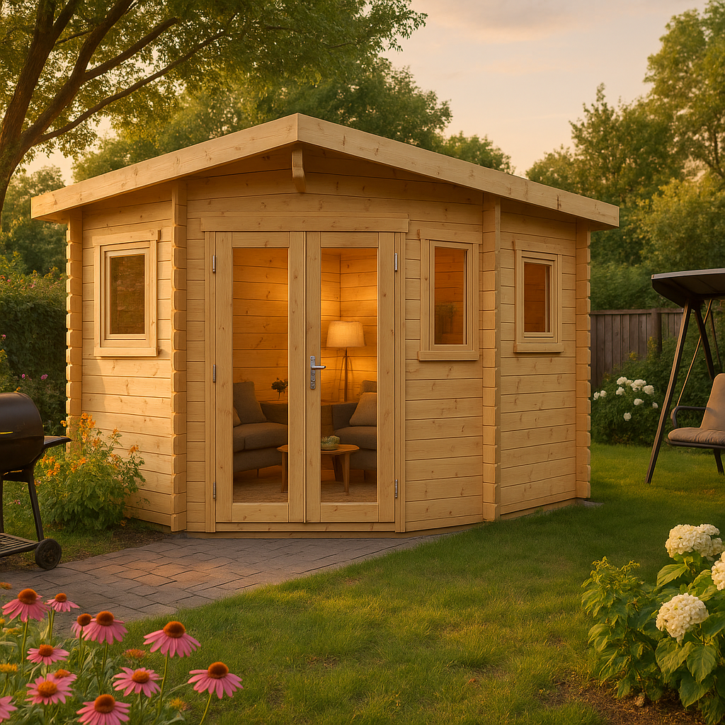Fjordholz 5-Eck Gartenhaus Modell Leva 2D
